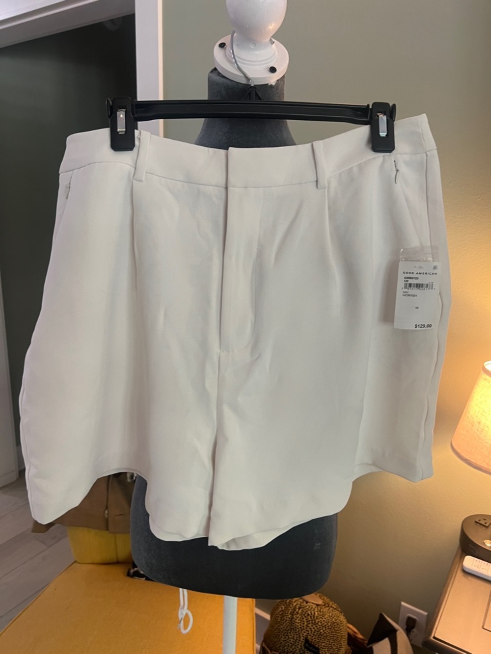 Good American White Tailored Shorts